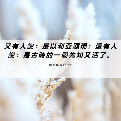 Picture 06 - 路 加 福 音 9:8 CUVT - 又 有 人 說 ： 是 以 利 亞 顯 現 ； - Bible Verse Picture