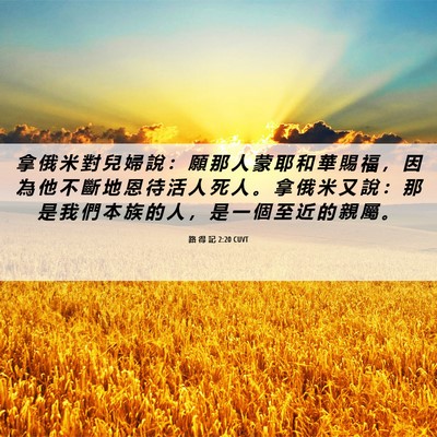 Picture 06 - 路 得 記 2:20 CUVT - 拿 俄 米 對 兒 婦 說 ： 願 那 人 蒙 - Bible Verse Picture