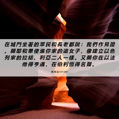 Picture 06 - 路 得 記 4:11 CUVT - 在 城 門 坐 著 的 眾 民 和 長 老 都 - Bible Verse Picture