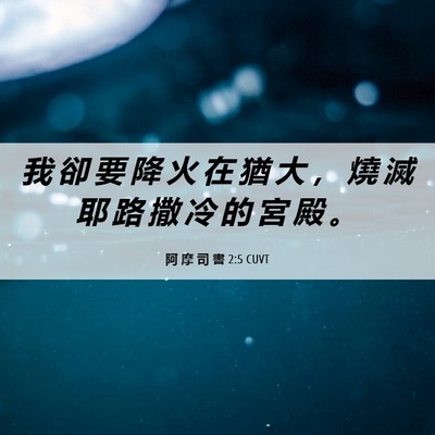 Picture 06 - 阿 摩 司 書 2:5 CUVT - 我 卻 要 降 火 在 猶 大 ， 燒 滅 耶 - Bible Verse Picture