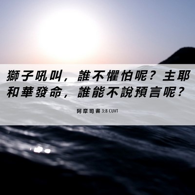 Picture 06 - 阿 摩 司 書 3:8 CUVT - 獅 子 吼 叫 ， 誰 不 懼 怕 呢 ？ 主 - Bible Verse Picture