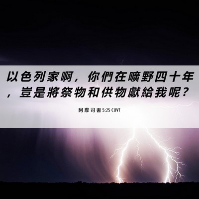 Picture 06 - 阿 摩 司 書 5:25 CUVT - 以 色 列 家 啊 ， 你 們 在 曠 野 四 - Bible Verse Picture