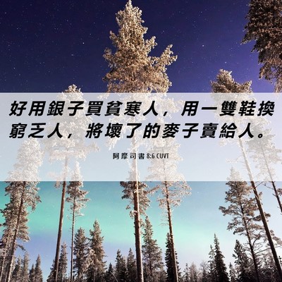 Picture 06 - 阿 摩 司 書 8:6 CUVT - 好 用 銀 子 買 貧 寒 人 ， 用 一 雙 - Bible Verse Picture