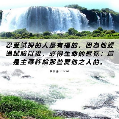 Picture 06 - 雅 各 書 1:12 CUVT - 忍 受 試 探 的 人 是 有 福 的 ， 因 - Bible Verse Picture