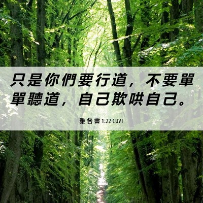 Picture 06 - 雅 各 書 1:22 CUVT - 只 是 你 們 要 行 道 ， 不 要 單 單 - Bible Verse Picture