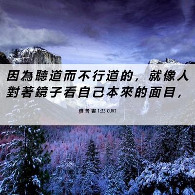 Picture 06 - 雅 各 書 1:23 CUVT - 因 為 聽 道 而 不 行 道 的 ， 就 像 - Bible Verse Picture
