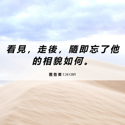Picture 06 - 雅 各 書 1:24 CUVT - 看 見 ， 走 後 ， 隨 即 忘 了 他 的 - Bible Verse Picture