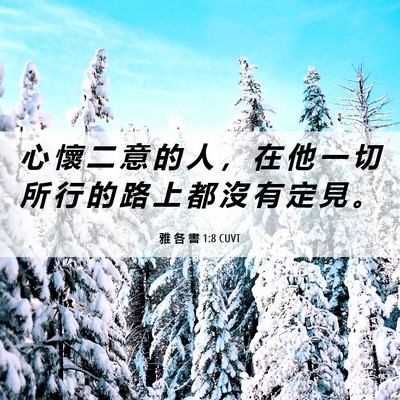 Picture 06 - 雅 各 書 1:8 CUVT - 心 懷 二 意 的 人 ， 在 他 一 切 所 - Bible Verse Picture
