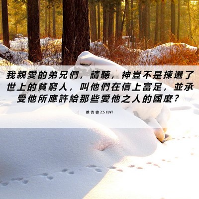 Picture 06 - 雅 各 書 2:5 CUVT - 我 親 愛 的 弟 兄 們 ， 請 聽 ， 神 - Bible Verse Picture
