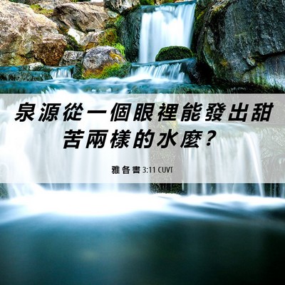 Picture 06 - 雅 各 書 3:11 CUVT - 泉 源 從 一 個 眼 裡 能 發 出 甜 苦 - Bible Verse Picture