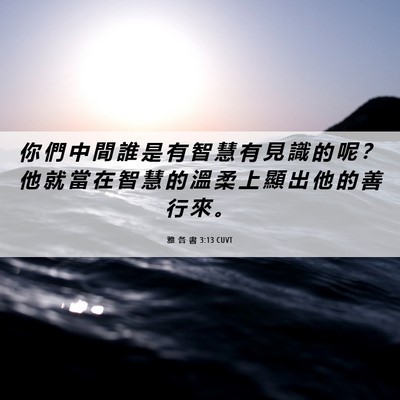 Picture 06 - 雅 各 書 3:13 CUVT - 你 們 中 間 誰 是 有 智 慧 有 見 識 - Bible Verse Picture