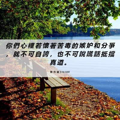Picture 06 - 雅 各 書 3:14 CUVT - 你 們 心 裡 若 懷 著 苦 毒 的 嫉 妒 - Bible Verse Picture