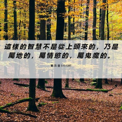 Picture 06 - 雅 各 書 3:15 CUVT - 這 樣 的 智 慧 不 是 從 上 頭 來 的 - Bible Verse Picture