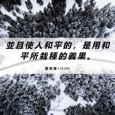 Picture 06 - 雅 各 書 3:18 CUVT - 並 且 使 人 和 平 的 ， 是 用 和 平 - Bible Verse Picture