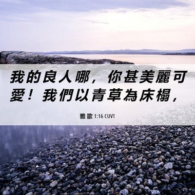Picture 06 - 雅 歌 1:16 CUVT - 我 的 良 人 哪 ， 你 甚 美 麗 可 愛 - Bible Verse Picture