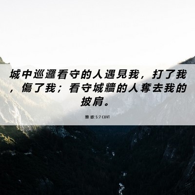 Picture 06 - 雅 歌 5:7 CUVT - 城 中 巡 邏 看 守 的 人 遇 見 我 ， - Bible Verse Picture