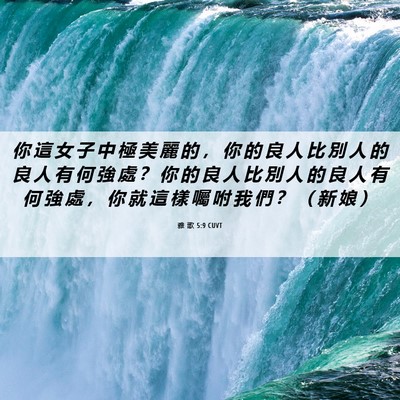 Picture 06 - 雅 歌 5:9 CUVT - 你 這 女 子 中 極 美 麗 的 ， 你 的 - Bible Verse Picture