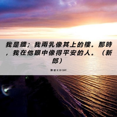 Picture 06 - 雅 歌 8:10 CUVT - 我 是 牆 ； 我 兩 乳 像 其 上 的 樓 - Bible Verse Picture
