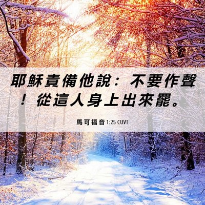 Picture 06 - 馬 可 福 音 1:25 CUVT - 耶 穌 責 備 他 說 ： 不 要 作 聲 ！ - Bible Verse Picture
