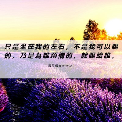 Picture 06 - 馬 可 福 音 10:40 CUVT - 只 是 坐 在 我 的 左 右 ， 不 是 我 - Bible Verse Picture