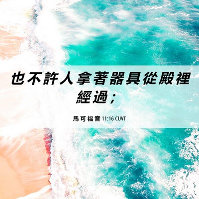 Picture 06 - 馬 可 福 音 11:16 CUVT - 也 不 許 人 拿 著 器 具 從 殿 裡 經 - Bible Verse Picture