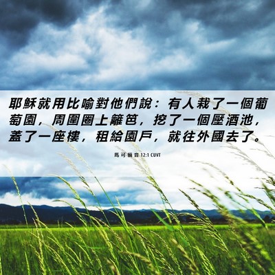 Picture 06 - 馬 可 福 音 12:1 CUVT - 耶 穌 就 用 比 喻 對 他 們 說 ： 有 - Bible Verse Picture