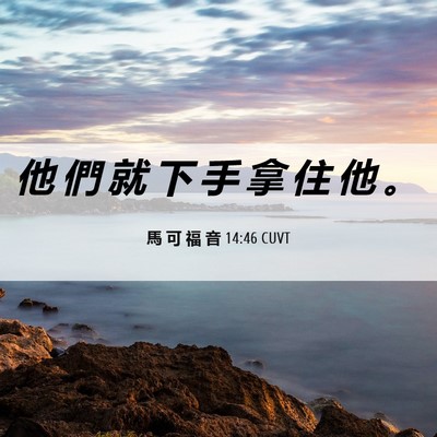Picture 06 - 馬 可 福 音 14:46 CUVT - 他 們 就 下 手 拿 住 他 - Bible Verse Picture