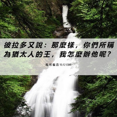 Picture 06 - 馬 可 福 音 15:12 CUVT - 彼 拉 多 又 說 ： 那 麼 樣 ， 你 們 - Bible Verse Picture