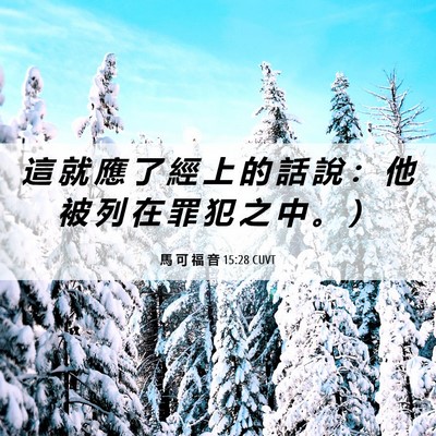 Picture 06 - 馬 可 福 音 15:28 CUVT - 這 就 應 了 經 上 的 話 說 ： 他 被 - Bible Verse Picture