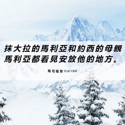 Picture 06 - 馬 可 福 音 15:47 CUVT - 抹 大 拉 的 馬 利 亞 和 約 西 的 母 - Bible Verse Picture