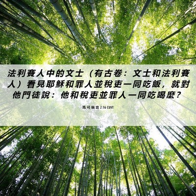 Picture 06 - 馬 可 福 音 2:16 CUVT - 法 利 賽 人 中 的 文 士 （ 有 古 卷 - Bible Verse Picture