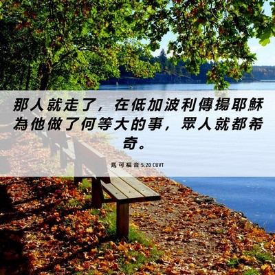 Picture 06 - 馬 可 福 音 5:20 CUVT - 那 人 就 走 了 ， 在 低 加 波 利 傳 - Bible Verse Picture