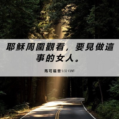 Picture 06 - 馬 可 福 音 5:32 CUVT - 耶 穌 周 圍 觀 看 ， 要 見 做 這 事 - Bible Verse Picture