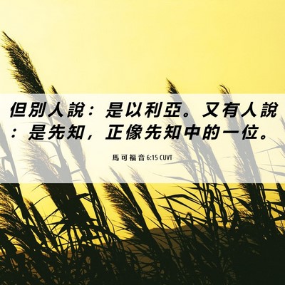 Picture 06 - 馬 可 福 音 6:15 CUVT - 但 別 人 說 ： 是 以 利 亞 。 又 有 - Bible Verse Picture