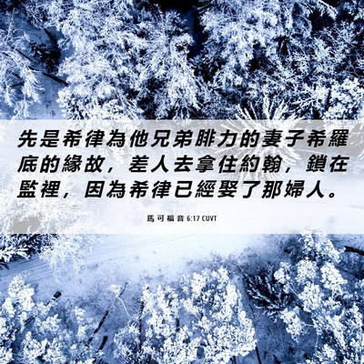 Picture 06 - 馬 可 福 音 6:17 CUVT - 先 是 希 律 為 他 兄 弟 腓 力 的 妻 - Bible Verse Picture