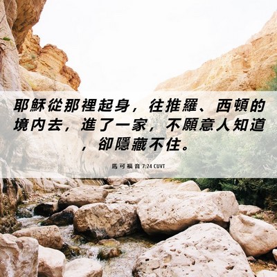 Picture 06 - 馬 可 福 音 7:24 CUVT - 耶 穌 從 那 裡 起 身 ， 往 推 羅 、 - Bible Verse Picture