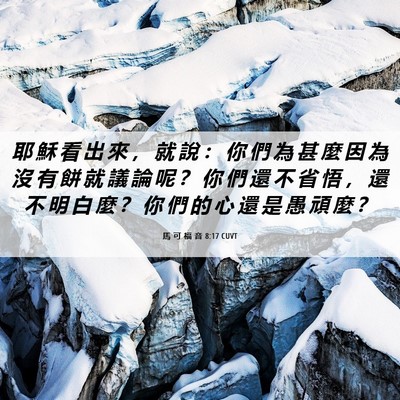 Picture 06 - 馬 可 福 音 8:17 CUVT - 耶 穌 看 出 來 ， 就 說 ： 你 們 為 - Bible Verse Picture