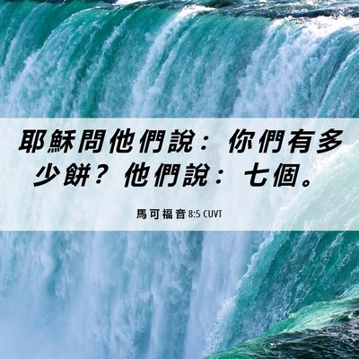 Picture 06 - 馬 可 福 音 8:5 CUVT - 耶 穌 問 他 們 說 ： 你 們 有 多 少 - Bible Verse Picture