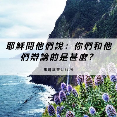 Picture 06 - 馬 可 福 音 9:16 CUVT - 耶 穌 問 他 們 說 ： 你 們 和 他 們 - Bible Verse Picture