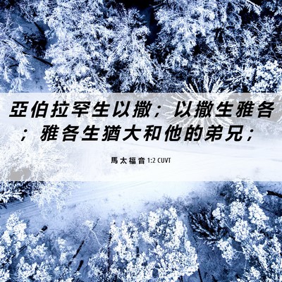 Picture 06 - 馬 太 福 音 1:2 CUVT - 亞 伯 拉 罕 生 以 撒 ； 以 撒 生 雅 - Bible Verse Picture