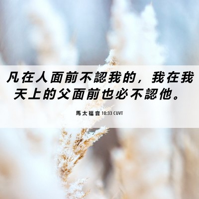 Picture 06 - 馬 太 福 音 10:33 CUVT - 凡 在 人 面 前 不 認 我 的 ， 我 在 - Bible Verse Picture