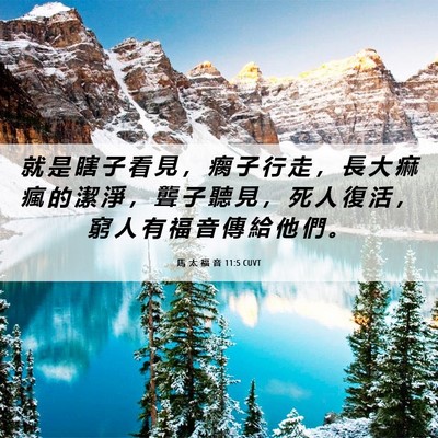 Picture 06 - 馬 太 福 音 11:5 CUVT - 就 是 瞎 子 看 見 ， 瘸 子 行 走 ， - Bible Verse Picture
