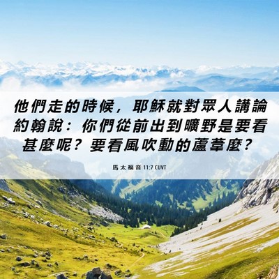 Picture 06 - 馬 太 福 音 11:7 CUVT - 他 們 走 的 時 候 ， 耶 穌 就 對 眾 - Bible Verse Picture