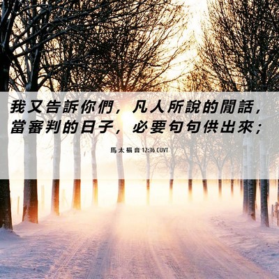 Picture 06 - 馬 太 福 音 12:36 CUVT - 我 又 告 訴 你 們 ， 凡 人 所 說 的 - Bible Verse Picture