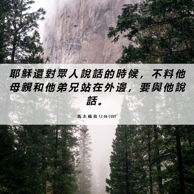 Picture 06 - 馬 太 福 音 12:46 CUVT - 耶 穌 還 對 眾 人 說 話 的 時 候 ， - Bible Verse Picture