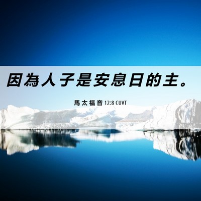 Picture 06 - 馬 太 福 音 12:8 CUVT - 因 為 人 子 是 安 息 日 的 主 - Bible Verse Picture