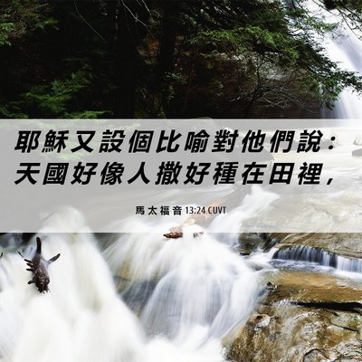 Picture 06 - 馬 太 福 音 13:24 CUVT - 耶 穌 又 設 個 比 喻 對 他 們 說 ： - Bible Verse Picture