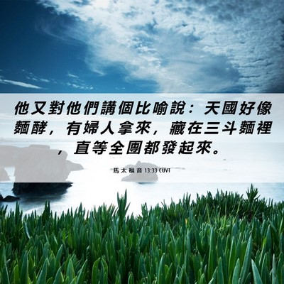 Picture 06 - 馬 太 福 音 13:33 CUVT - 他 又 對 他 們 講 個 比 喻 說 ： 天 - Bible Verse Picture