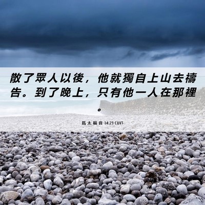 Picture 06 - 馬 太 福 音 14:23 CUVT - 散 了 眾 人 以 後 ， 他 就 獨 自 上 - Bible Verse Picture