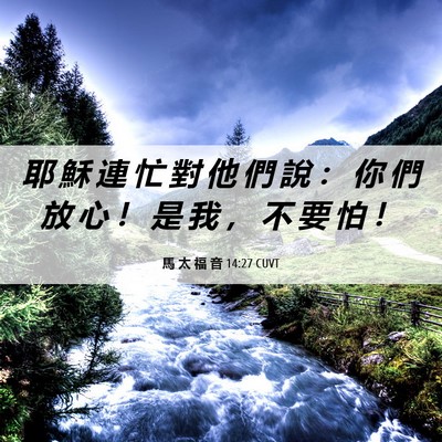 Picture 06 - 馬 太 福 音 14:27 CUVT - 耶 穌 連 忙 對 他 們 說 ： 你 們 放 - Bible Verse Picture